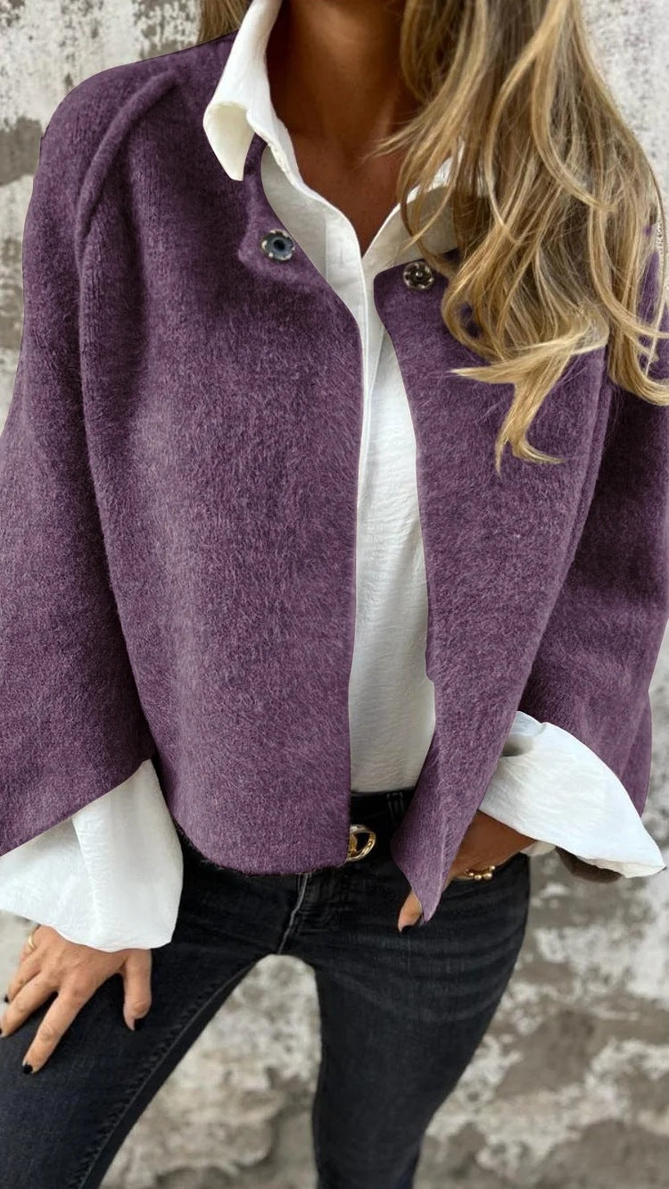 Gilet court femme manches chauve-souris