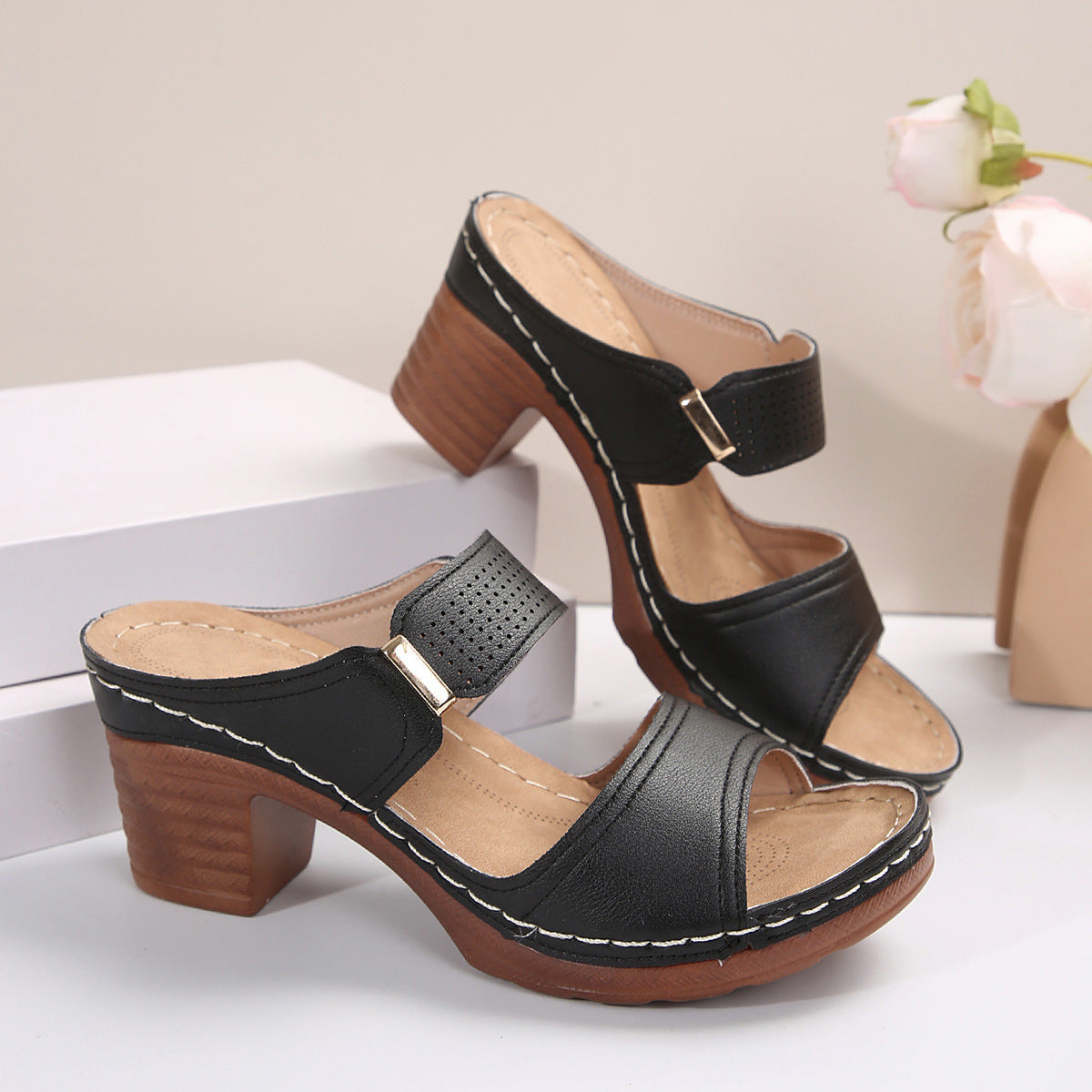 Sandales femme décontractées à talons hauts