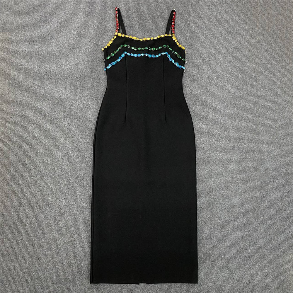 Kesperi –Robe de Soirée Tempérament avec Lanières et Strass