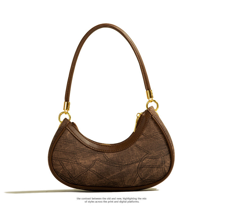 Kesperi – Sac Bandoulière Texturé en Forme de Croissant