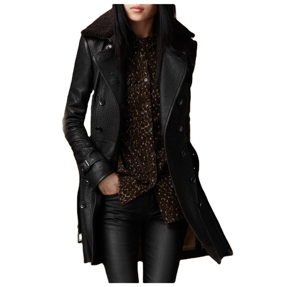Veste cintrée femme en similicuir