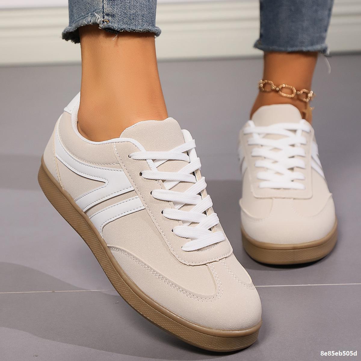 Chaussures Plates Femme à Lacets Bout Rond