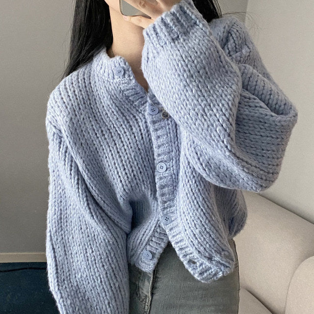 Kesperi – Gilet Tricoté Femme à Col Rond