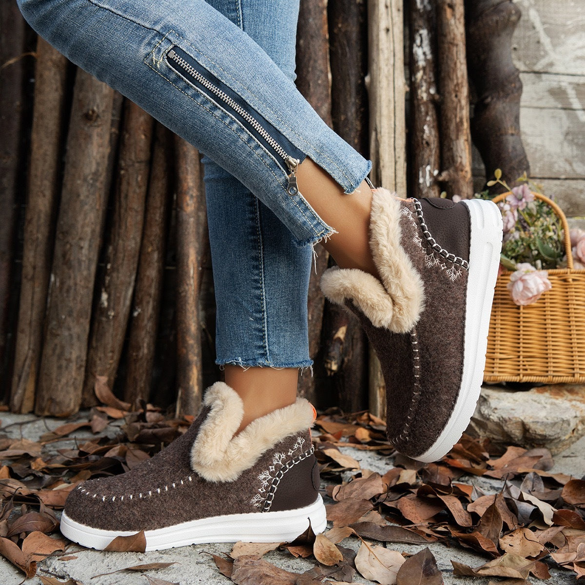 Bottes hiver polaire plates et chaudes