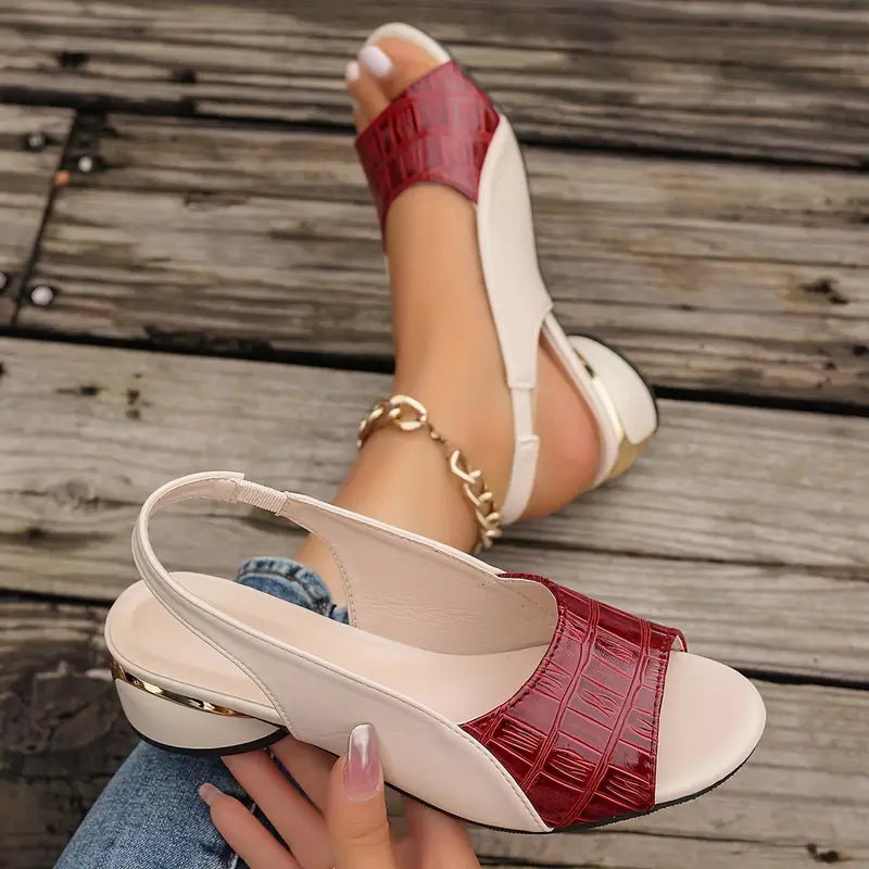 Kesperi – Sandales Femme en Cuir Souple à Talon Moyen