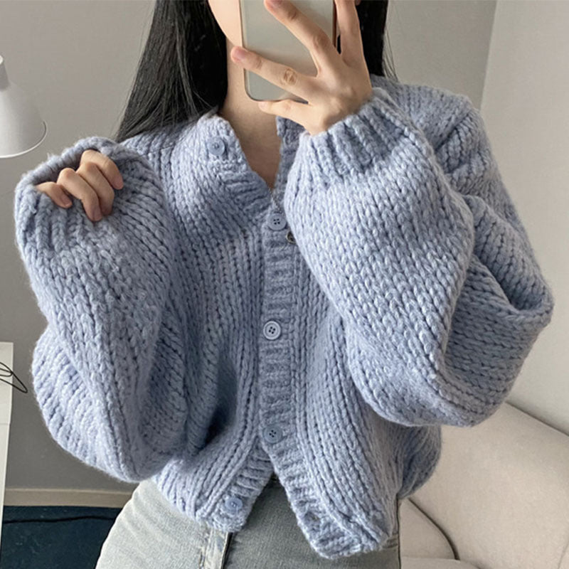 Kesperi – Gilet Tricoté Femme à Col Rond