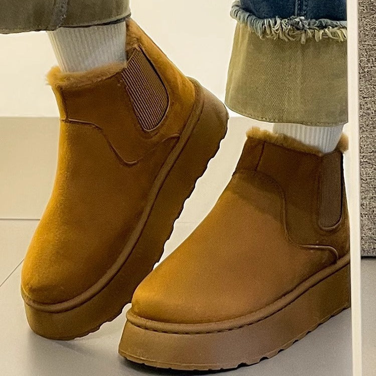 Bottes Fourrées Plates Femme