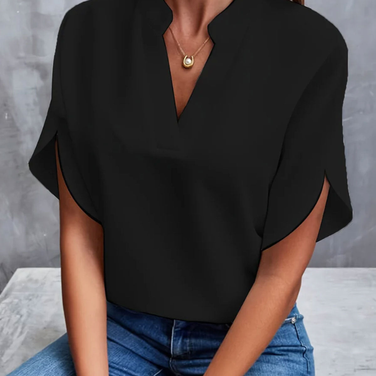 Kesperi –Blouse d'été femme en chiffon à manches courtes