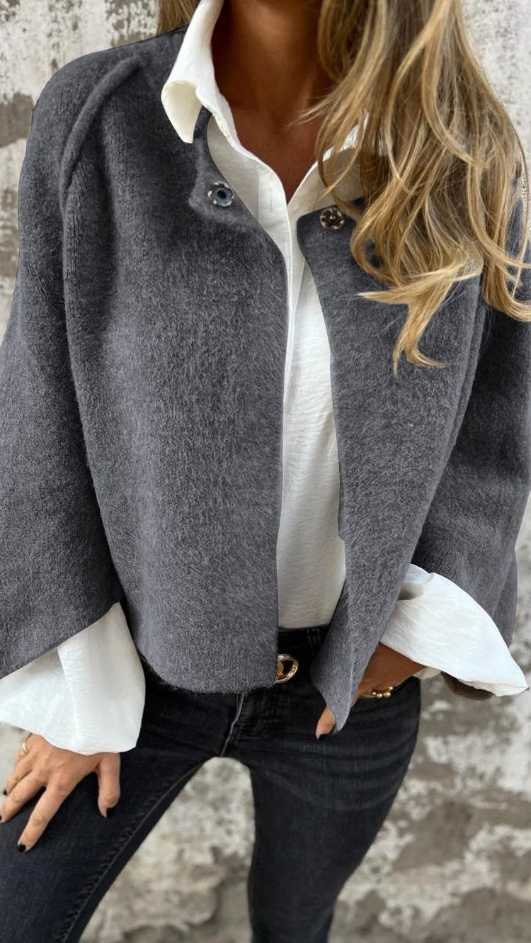Gilet court femme manches chauve-souris