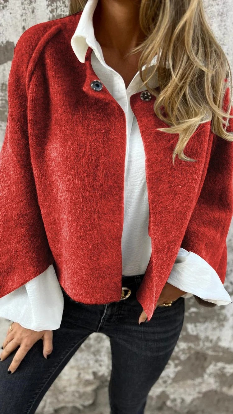 Gilet court femme manches chauve-souris