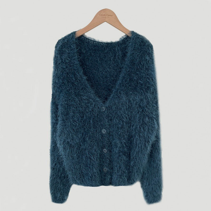Gilet court col V décontracté pour femme