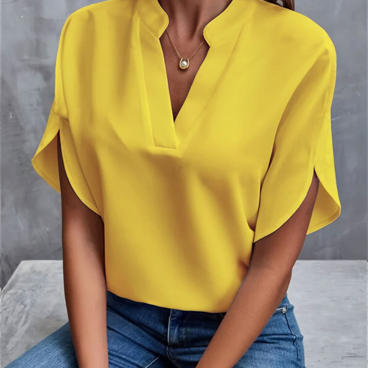 Kesperi –Blouse d'été femme en chiffon à manches courtes