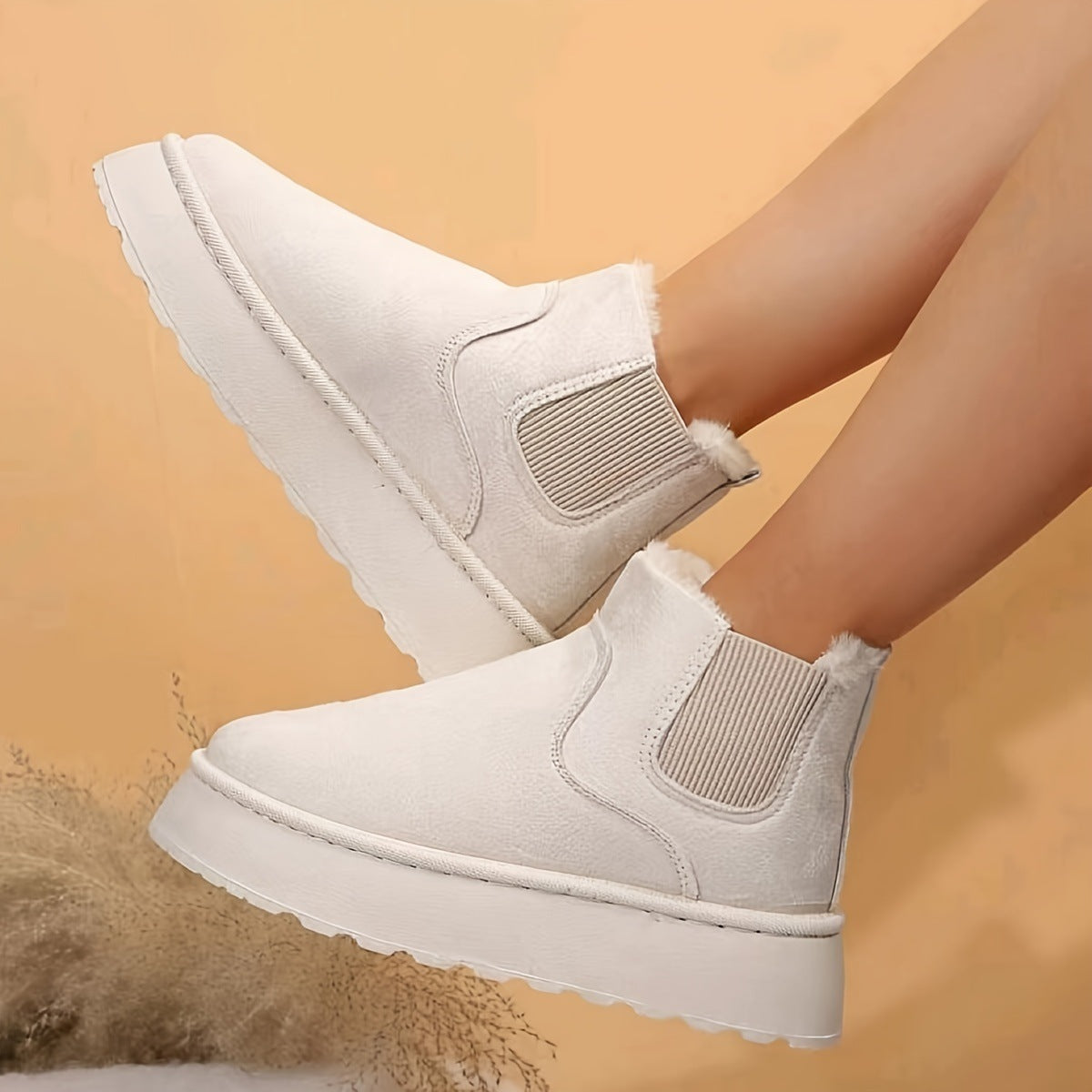 Bottes Fourrées Plates Femme
