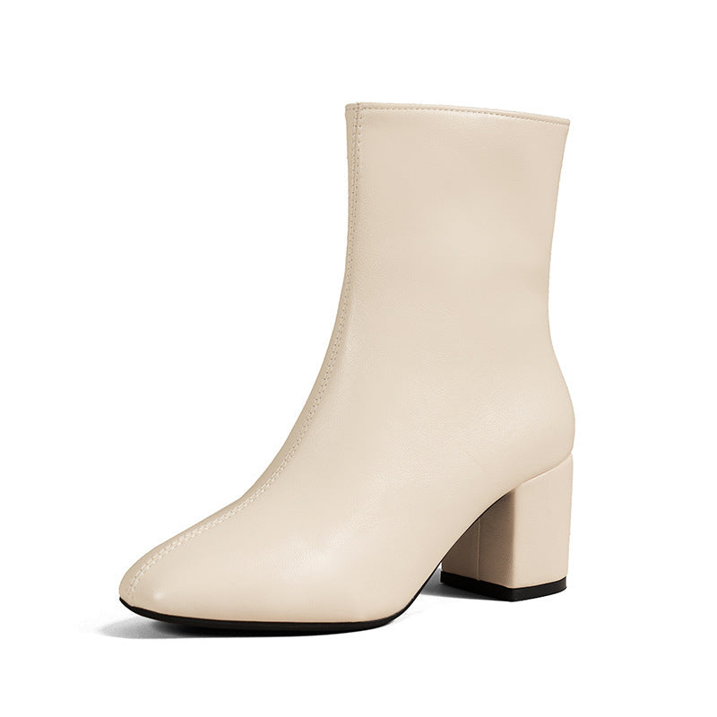 Bottes Femme à Talons Épais Bout Pointu