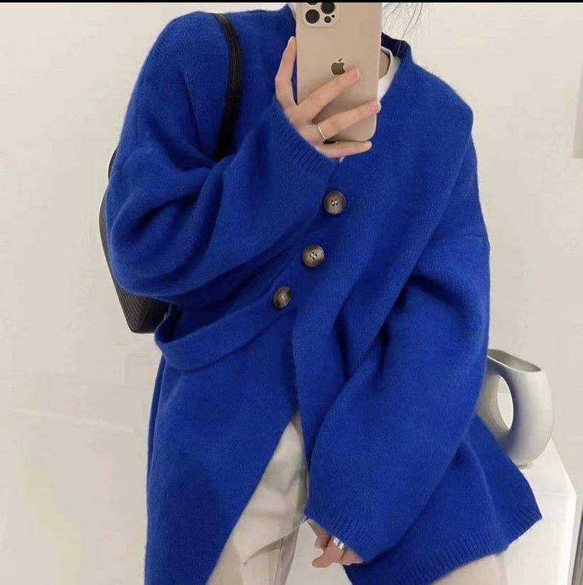 Kesperi – Veste Pull Tricotée Loose à Col V