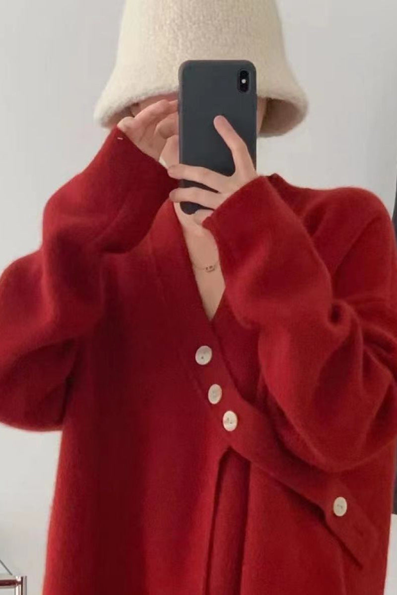 Kesperi – Veste Pull Tricotée Loose à Col V
