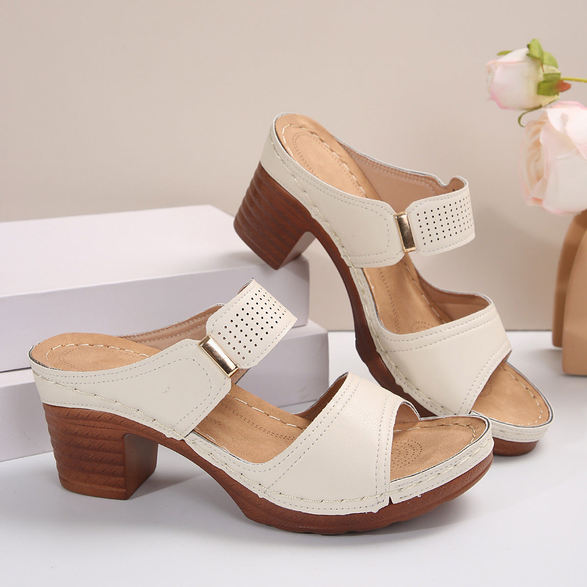 Sandales femme décontractées à talons hauts