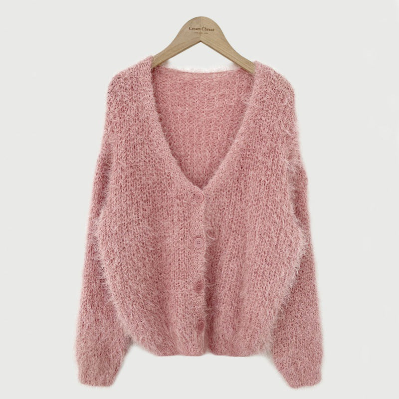 Gilet court col V décontracté pour femme
