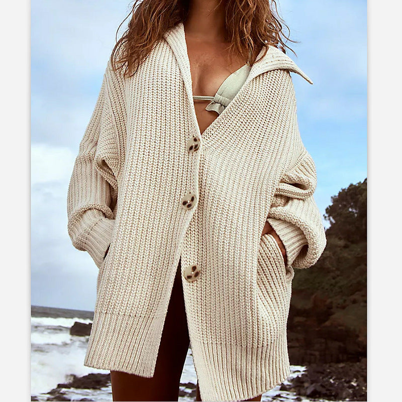 Kesperi – Gilet Tricoté Femme à Col Revers