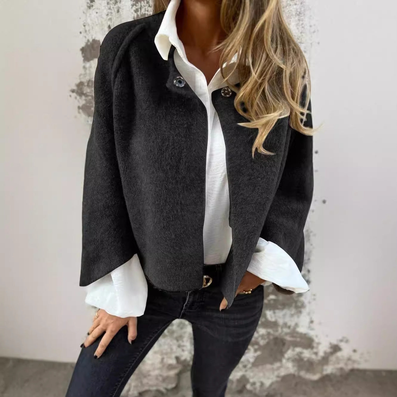 Gilet court femme manches chauve-souris
