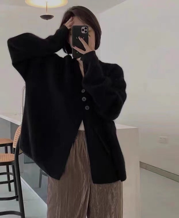 Kesperi – Veste Pull Tricotée Loose à Col V