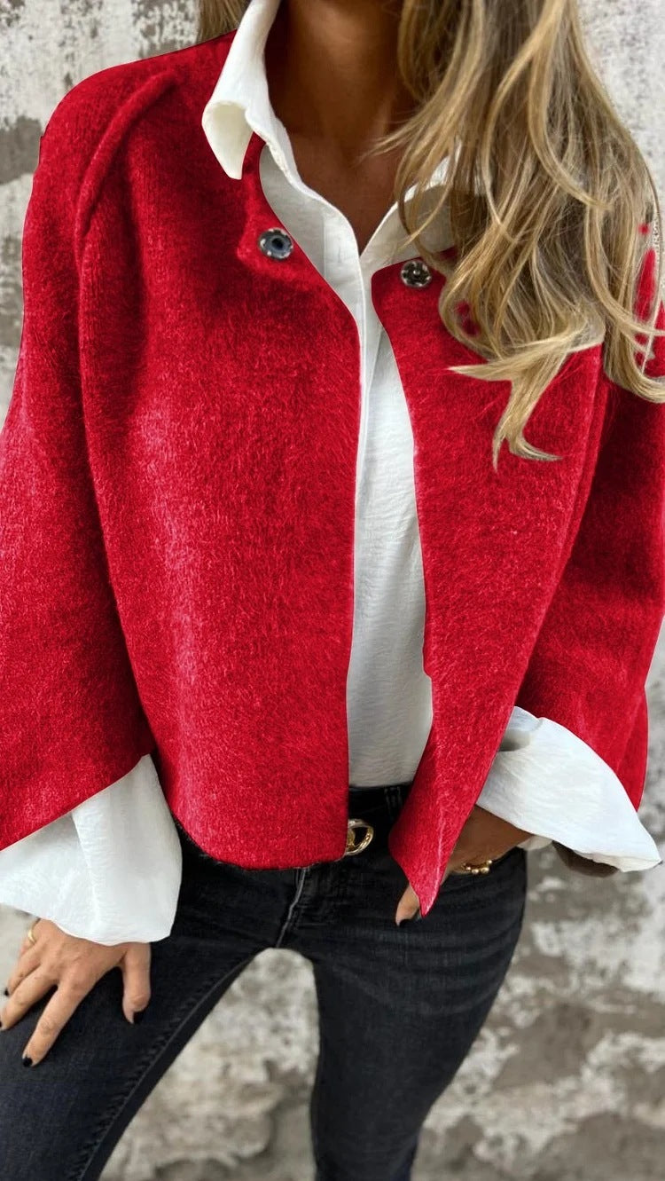 Gilet court femme manches chauve-souris