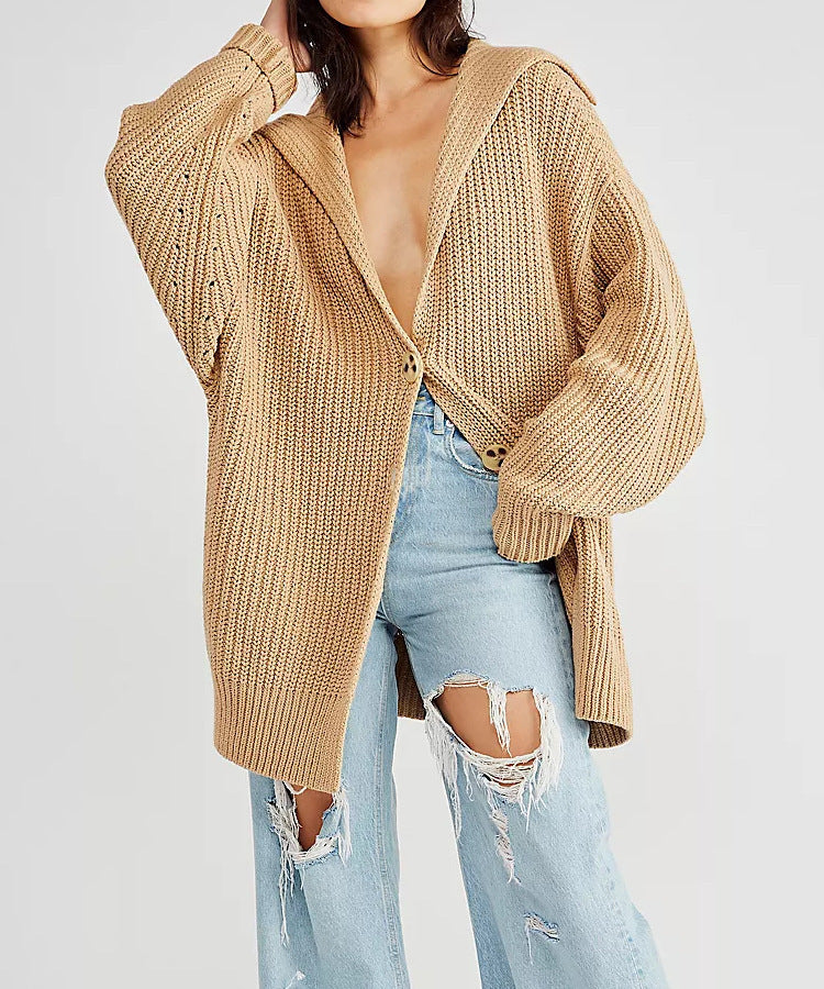 Kesperi – Gilet Tricoté Femme à Col Revers