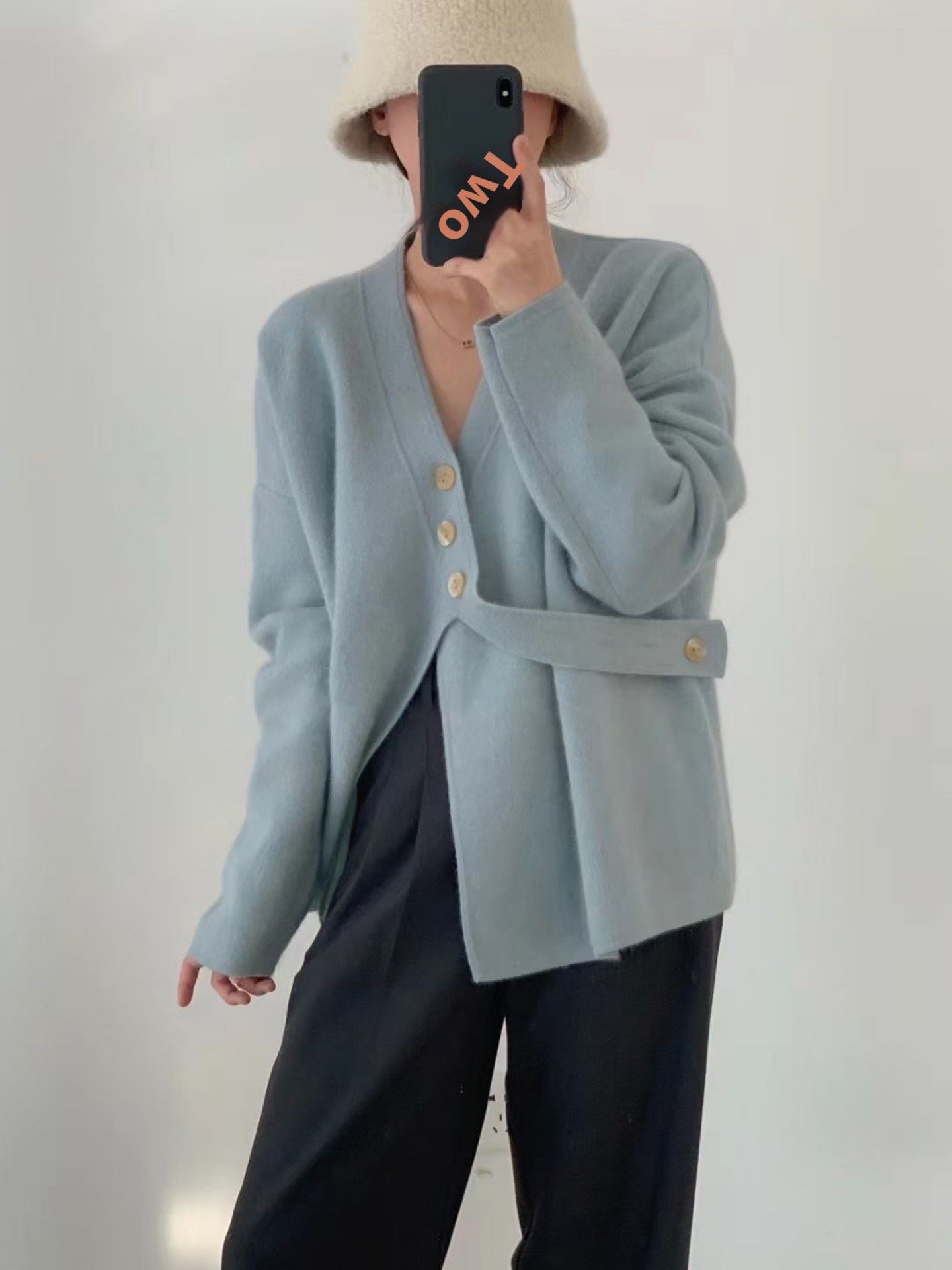 Kesperi – Veste Pull Tricotée Loose à Col V