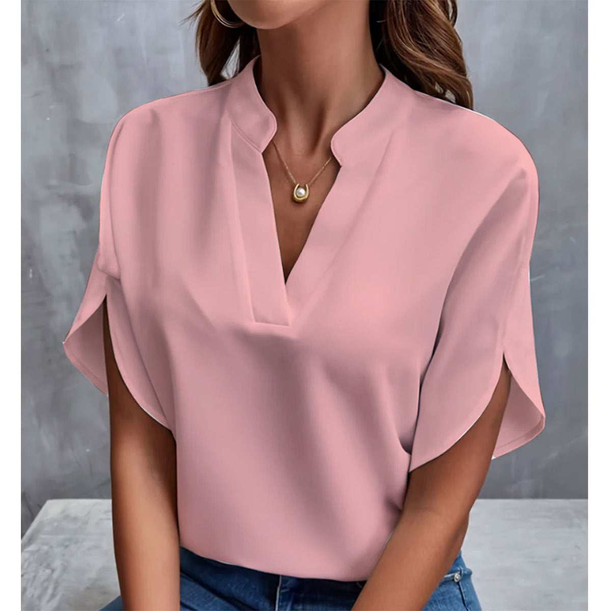 Kesperi –Blouse d'été femme en chiffon à manches courtes