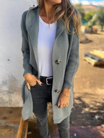 Gilet long femme en maille
