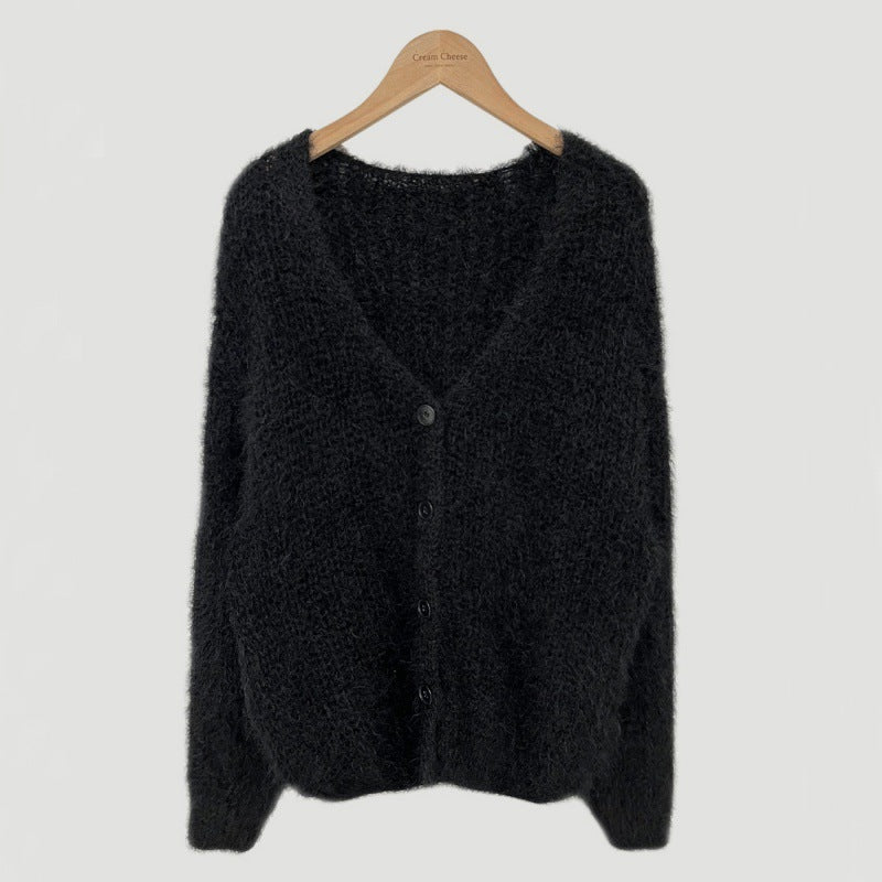 Gilet court col V décontracté pour femme