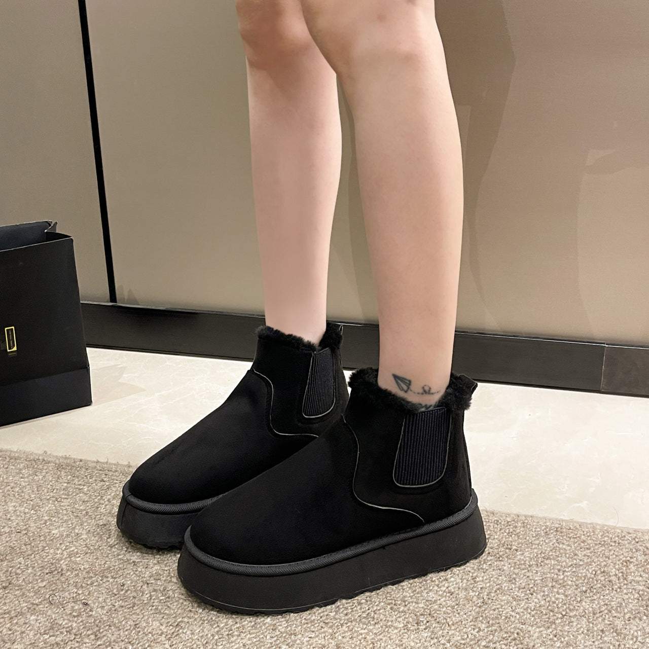 Bottes Fourrées Plates Femme