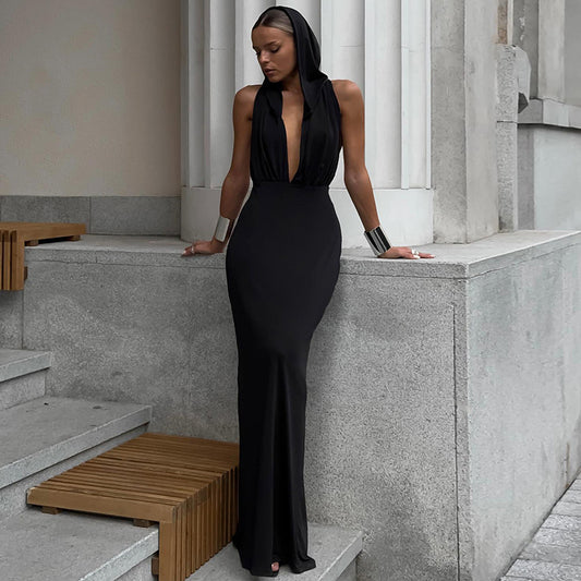 Kesperi –Robe dos nu à capuche