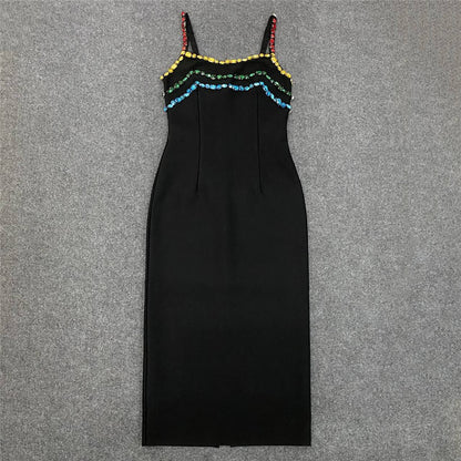 Kesperi –Robe de Soirée Tempérament avec Lanières et Strass