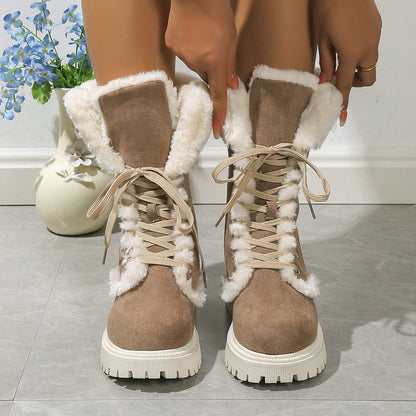 Bottes de Neige Femme à Lacets