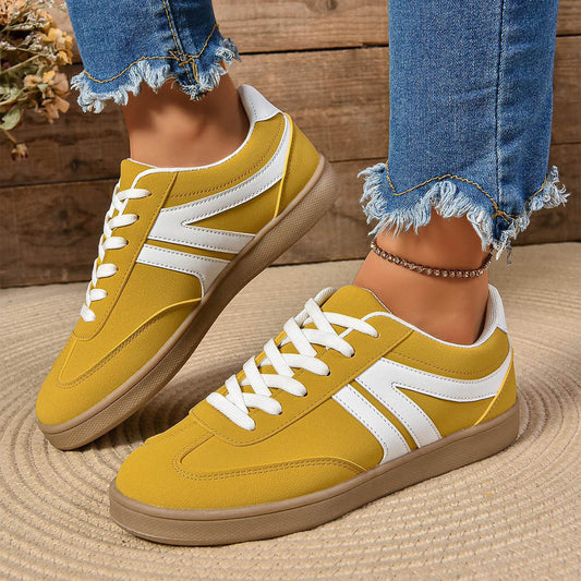 Chaussures Plates Femme à Lacets Bout Rond