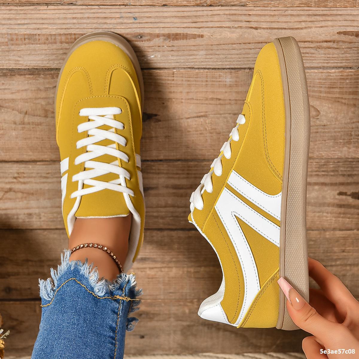 Chaussures Plates Femme à Lacets Bout Rond