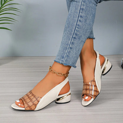 Kesperi – Sandales Femme en Cuir Souple à Talon Moyen
