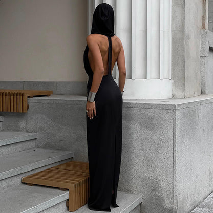 Kesperi –Robe dos nu à capuche