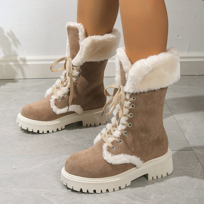 Bottes de Neige Femme à Lacets