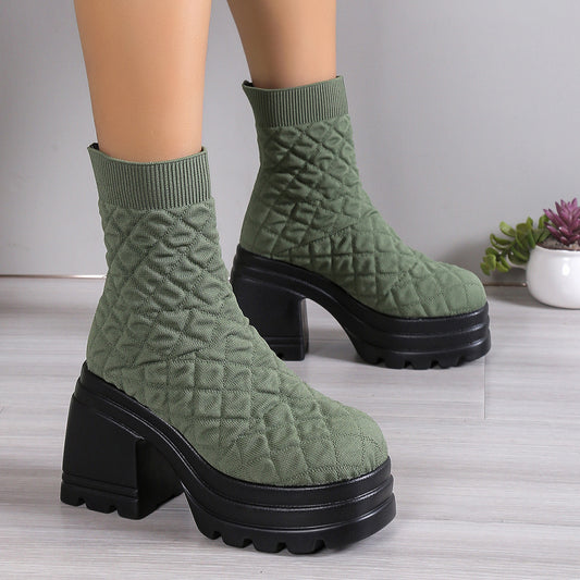 Kesperi – Bottines Hautes en Maille Extensible