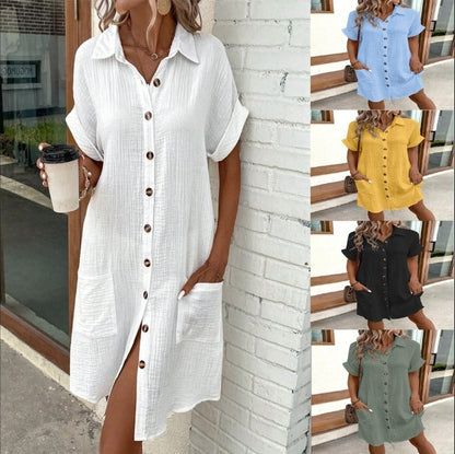 Kesperi –Robe Chemise d'Été à Manches Courtes
