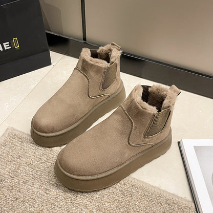 Bottes Fourrées Plates Femme