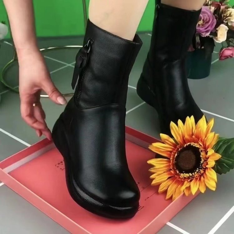 Bottes Mi-hautes Rétro Plates Style Britannique