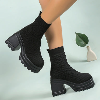 Kesperi – Bottines Hautes en Maille Extensible