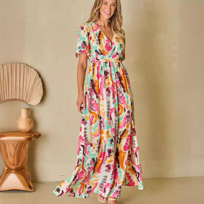 Kesperi –Robe fleurie Manches Courtes