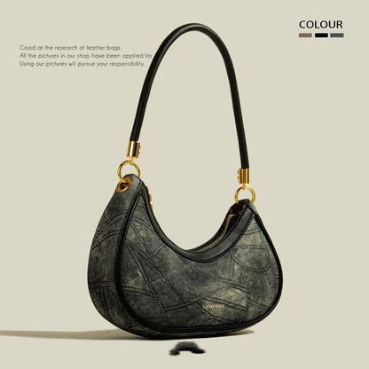 Kesperi – Sac Bandoulière Texturé en Forme de Croissant
