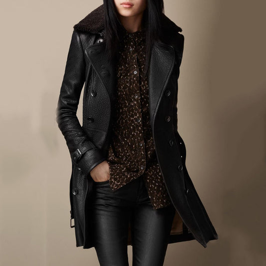 Veste cintrée femme en similicuir