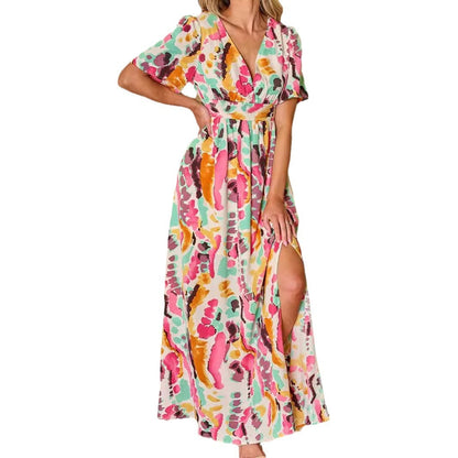 Kesperi –Robe fleurie Manches Courtes
