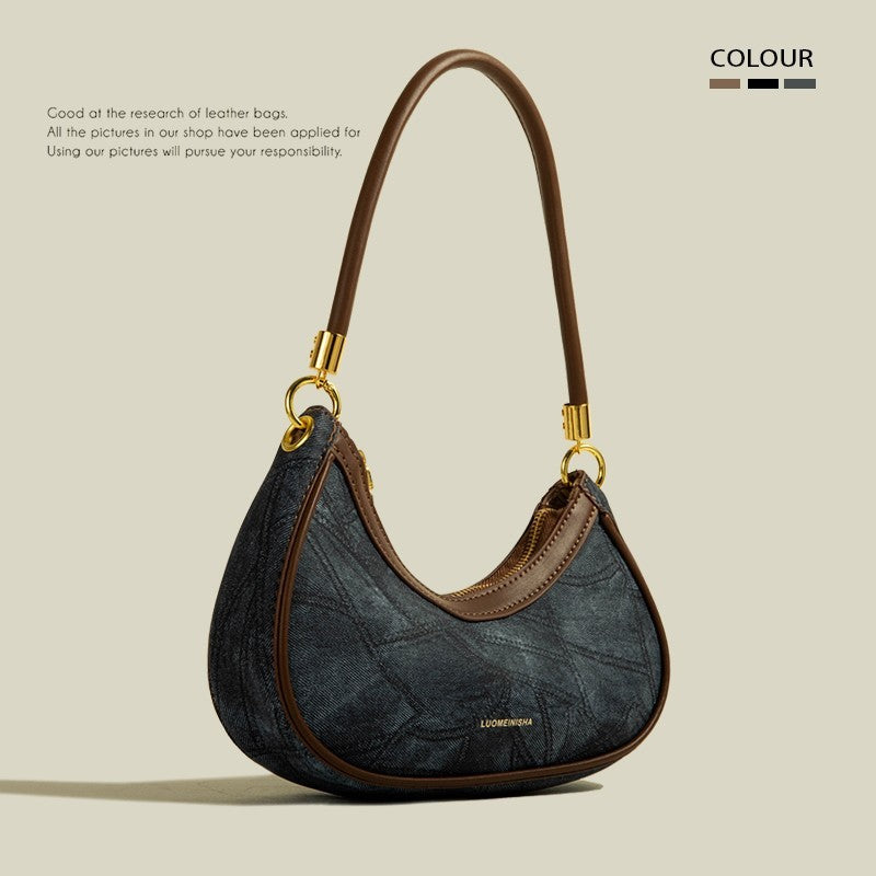Kesperi – Sac Bandoulière Texturé en Forme de Croissant